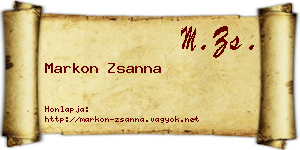 Markon Zsanna névjegykártya